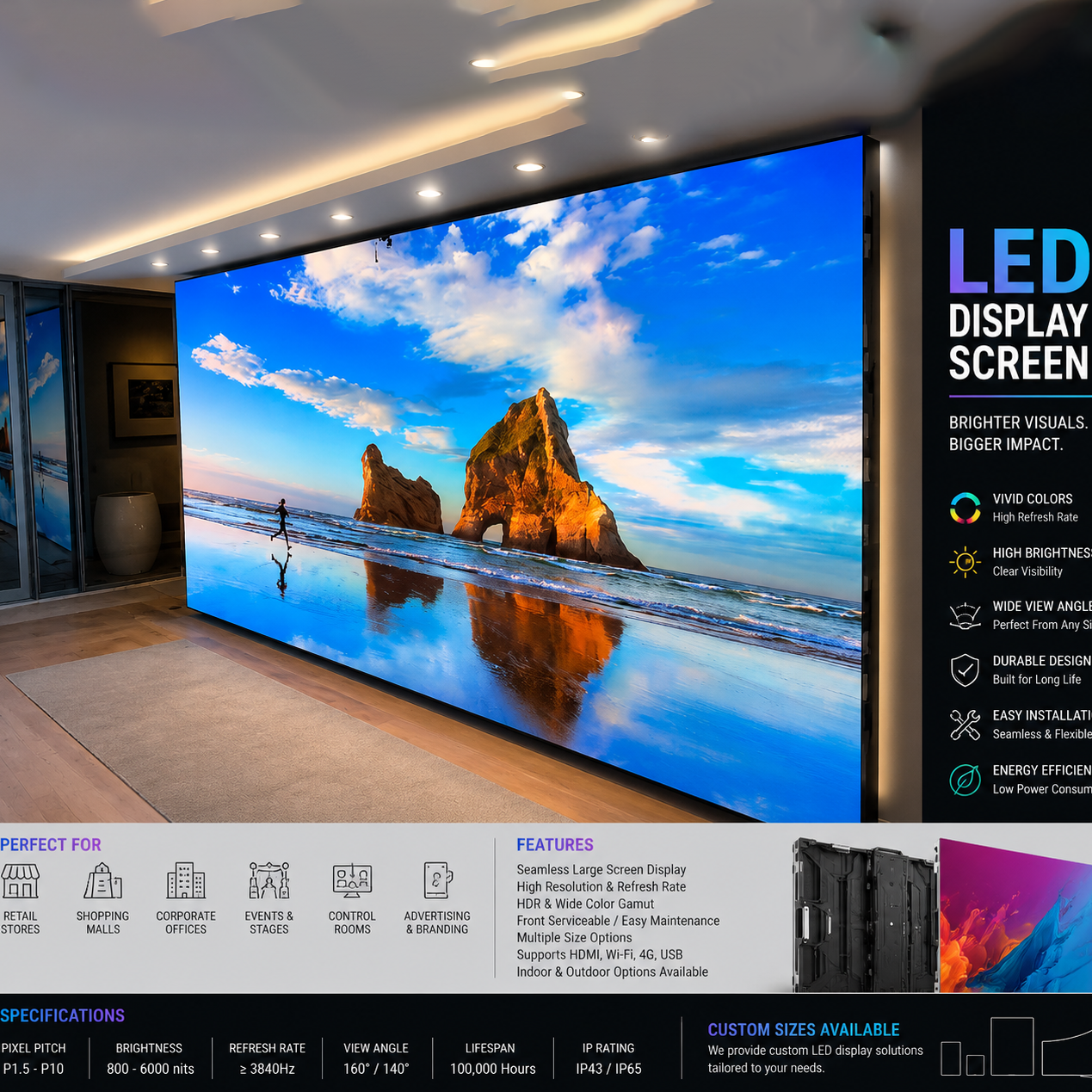 Indoor & Outdoor LED Display Screen for Conference Hall, Event & Corporate Presentation - Image 5