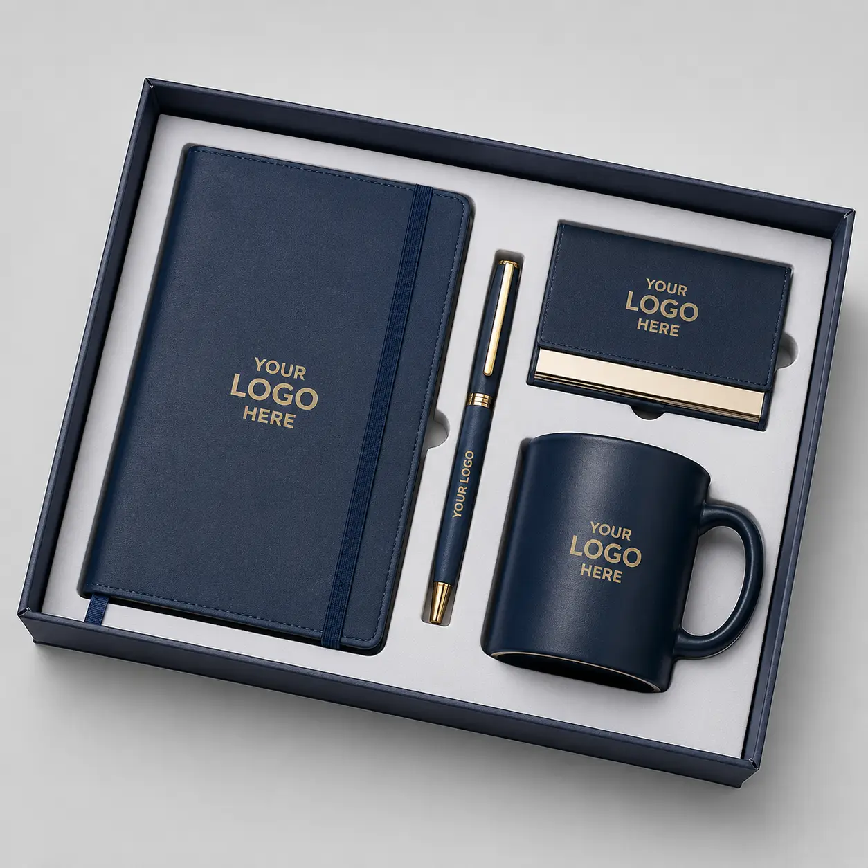 Corporate Gift Set with Notebook, Mug, Visiting Card Holder & Pen - Image 2