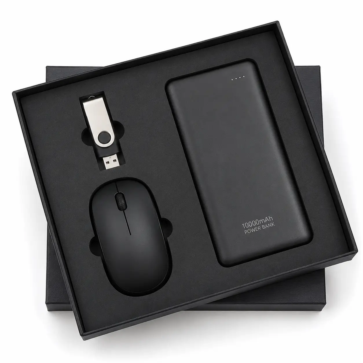 Premium Blue Tech Gift Set with Power Bank, USB Flash Drive & Wireless Mouse - Image 2